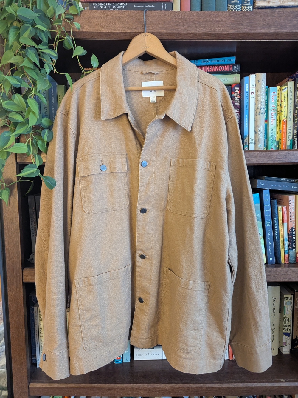Camel Cotton/Linen Blend Men's Jacket